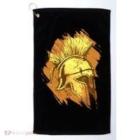 Grunge Painted Spartan Gladiator Warrior Helmet Golf Towel thumb 0