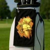 Grunge Painted Spartan Gladiator Warrior Helmet Golf Towel thumb 2