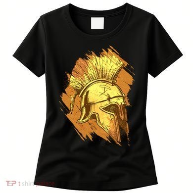 Grunge Painted Spartan Gladiator Warrior Helmet Women's T-Shirt