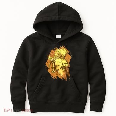 Grunge Painted Spartan Gladiator Warrior Helmet Kids Hoodie