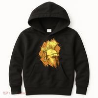 Grunge Painted Spartan Gladiator Warrior Helmet Kids Hoodie thumb 0