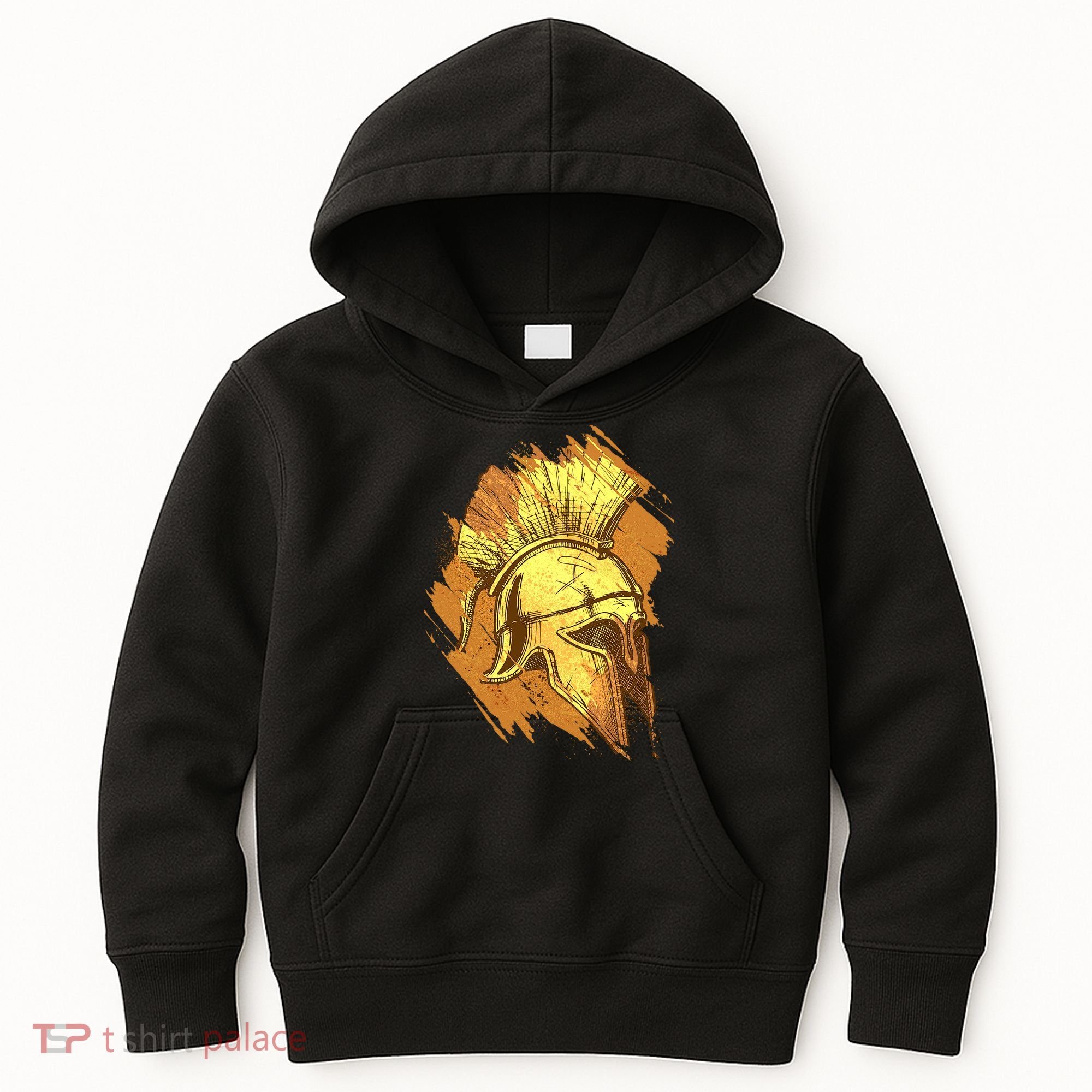 Grunge Painted Spartan Gladiator Warrior Helmet Kids Hoodie