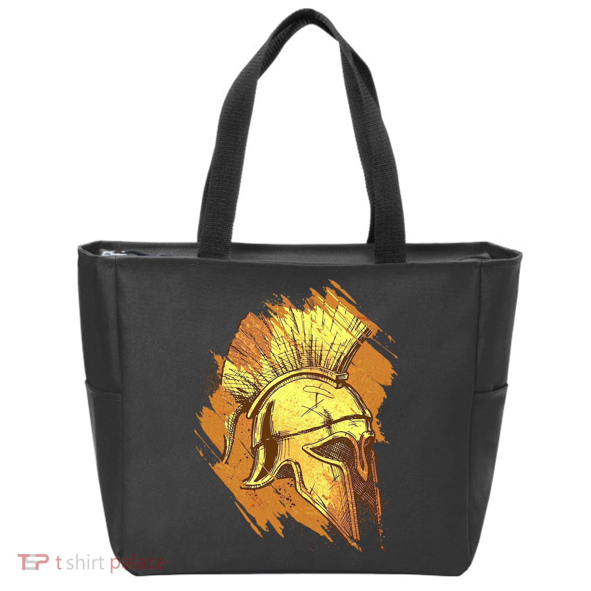 Grunge Painted Spartan Gladiator Warrior Helmet Tote Bag