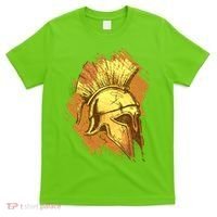 Grunge Painted Spartan Gladiator Warrior Helmet T-Shirt thumb 0