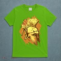 Grunge Painted Spartan Gladiator Warrior Helmet T-Shirt thumb 5