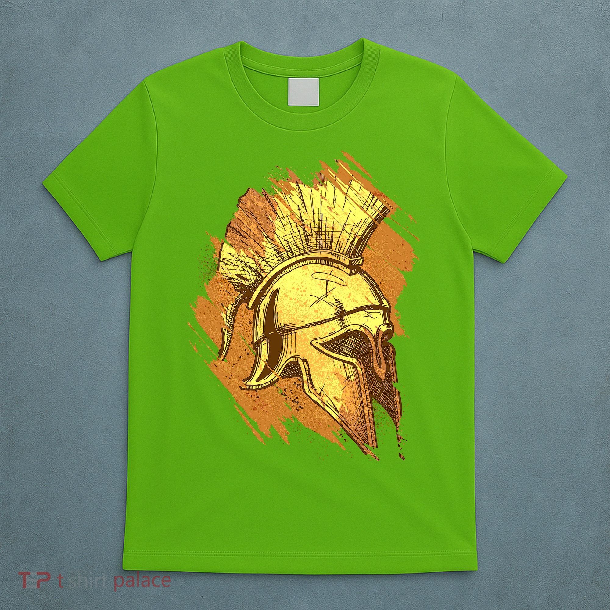 Grunge Painted Spartan Gladiator Warrior Helmet T-Shirt