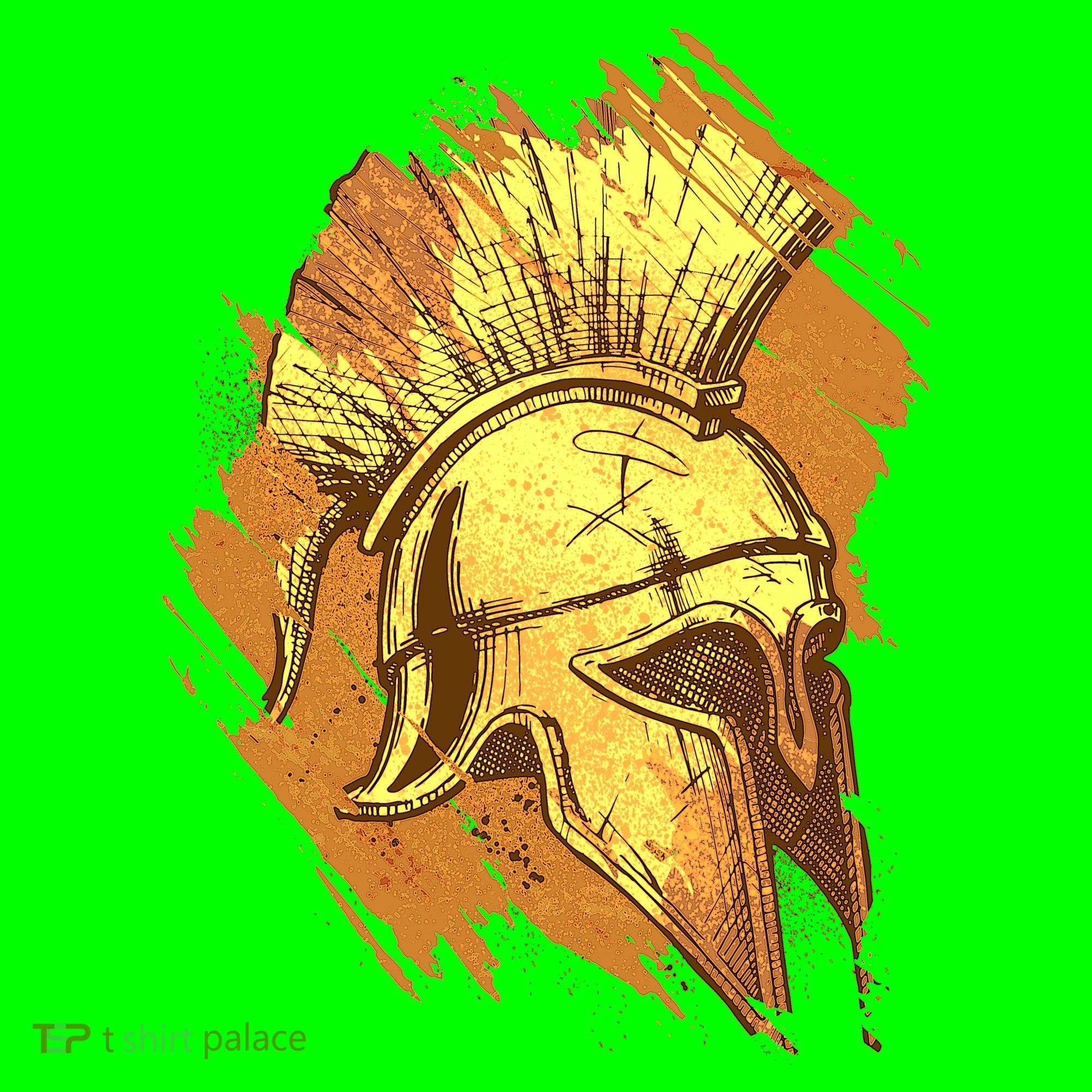 Grunge Painted Spartan Gladiator Warrior Helmet Button