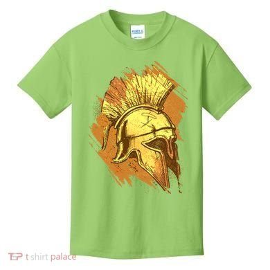 Grunge Painted Spartan Gladiator Warrior Helmet Kids T-Shirt