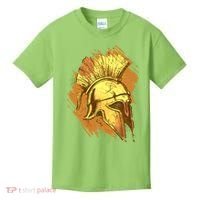 Grunge Painted Spartan Gladiator Warrior Helmet Kids T-Shirt thumb 0