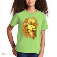 Grunge Painted Spartan Gladiator Warrior Helmet Kids T-Shirt thumb 2