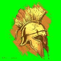 Grunge Painted Spartan Gladiator Warrior Helmet Kids T-Shirt thumb 4