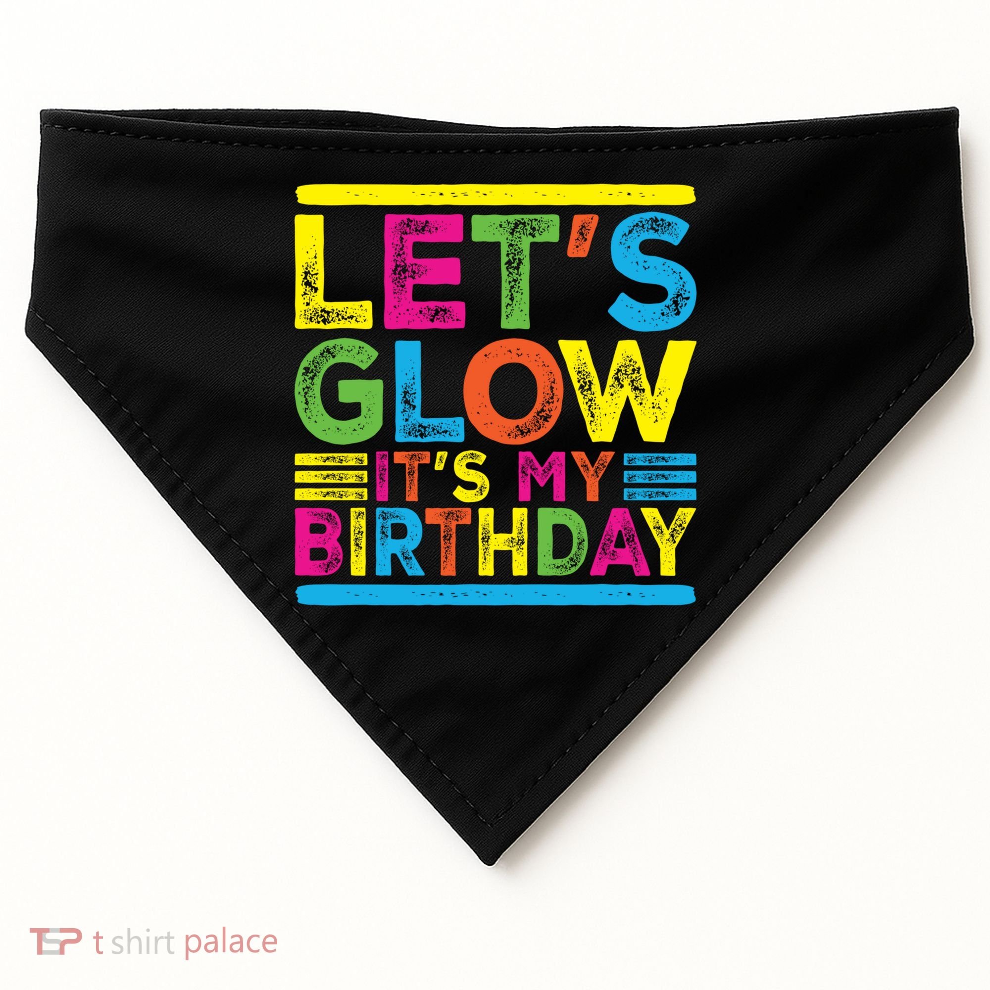 Glow Party Squad Let's Glow Party Birthday Night Matching Gift USA-Made Doggie Bandana