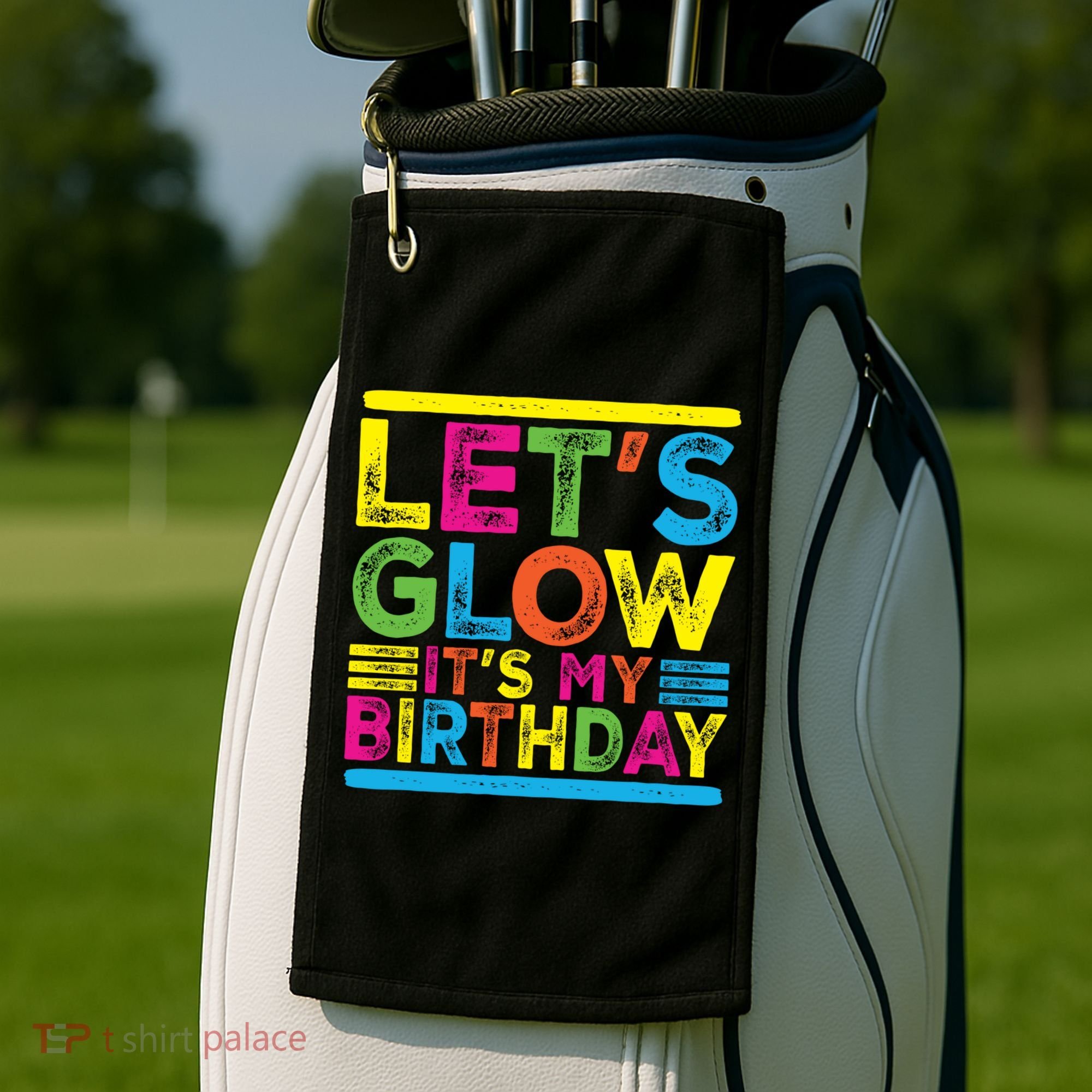 Glow Party Squad Let's Glow Party Birthday Night Matching Gift Golf Towel