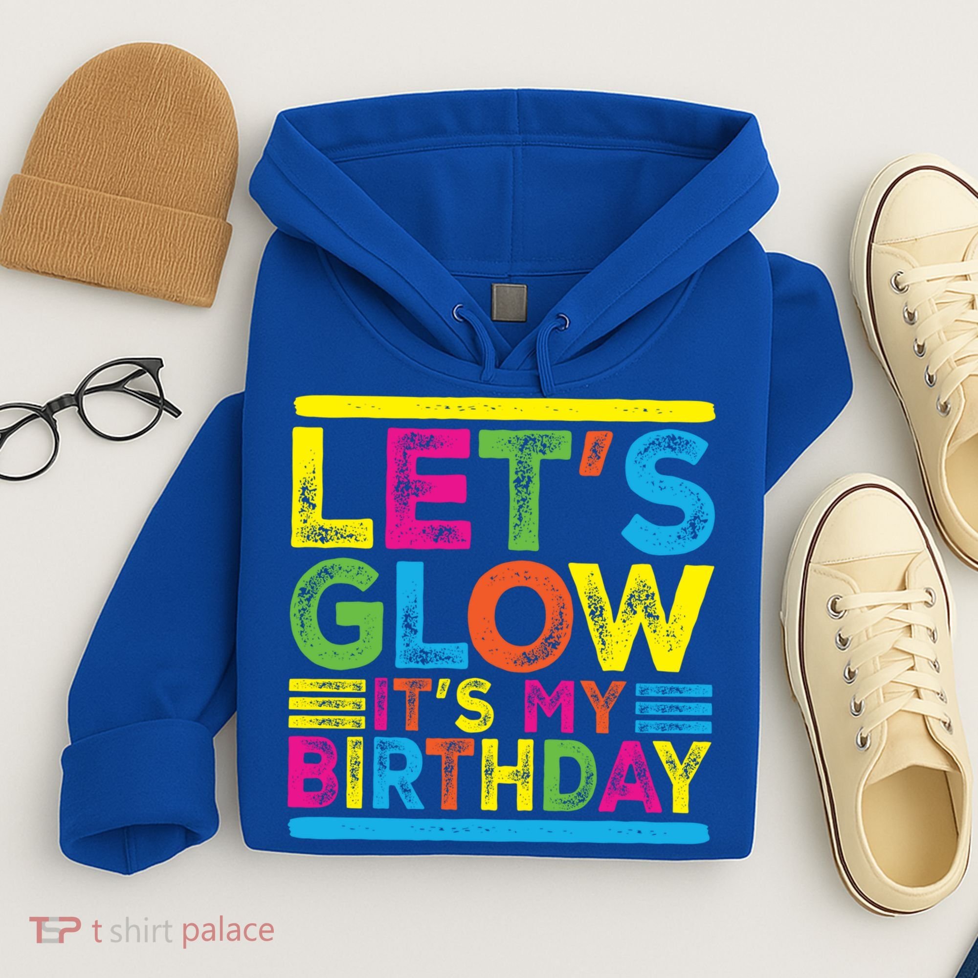 Glow Party Squad Let's Glow Party Birthday Night Matching Gift Hoodie