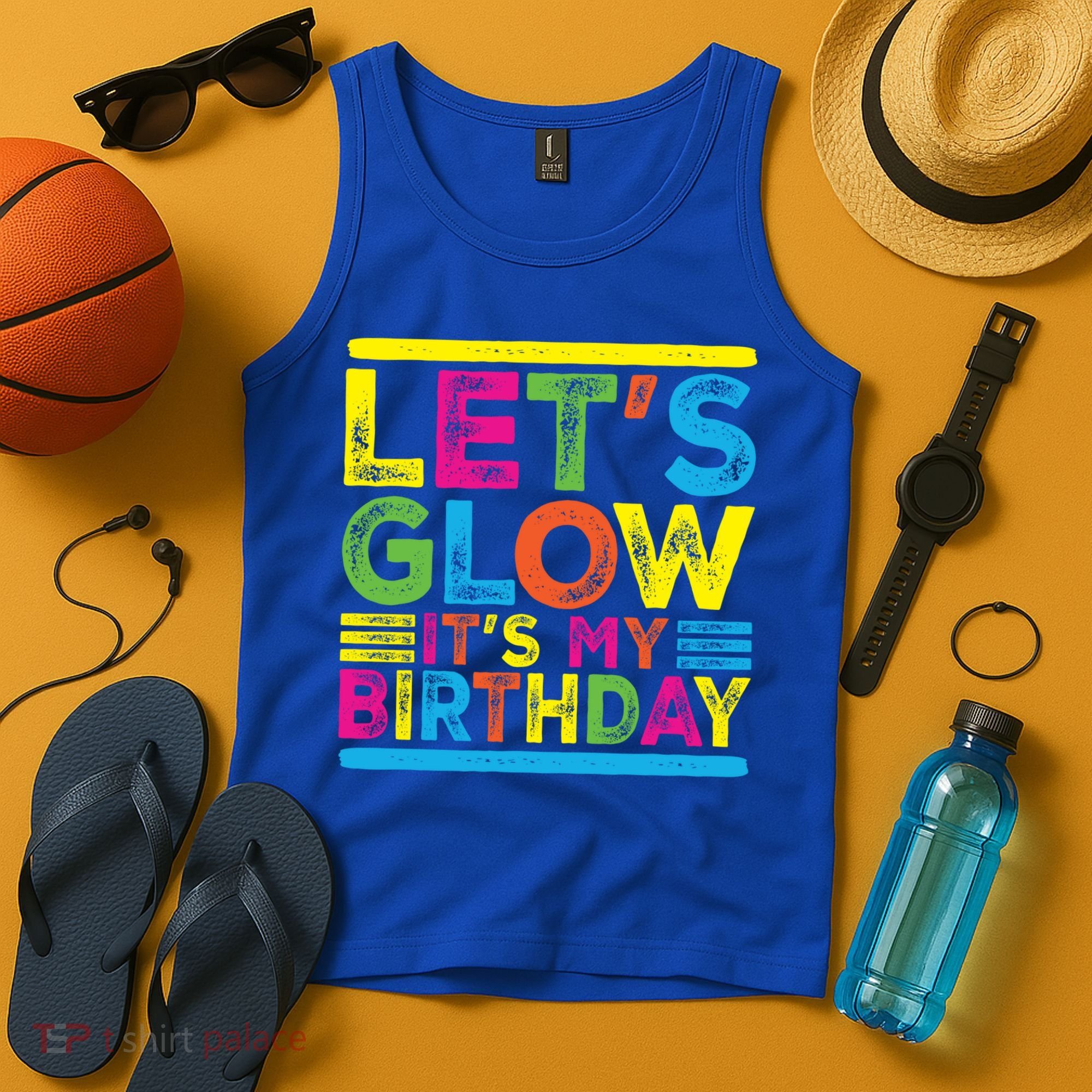 Glow Party Squad Let's Glow Party Birthday Night Matching Gift Tank Top