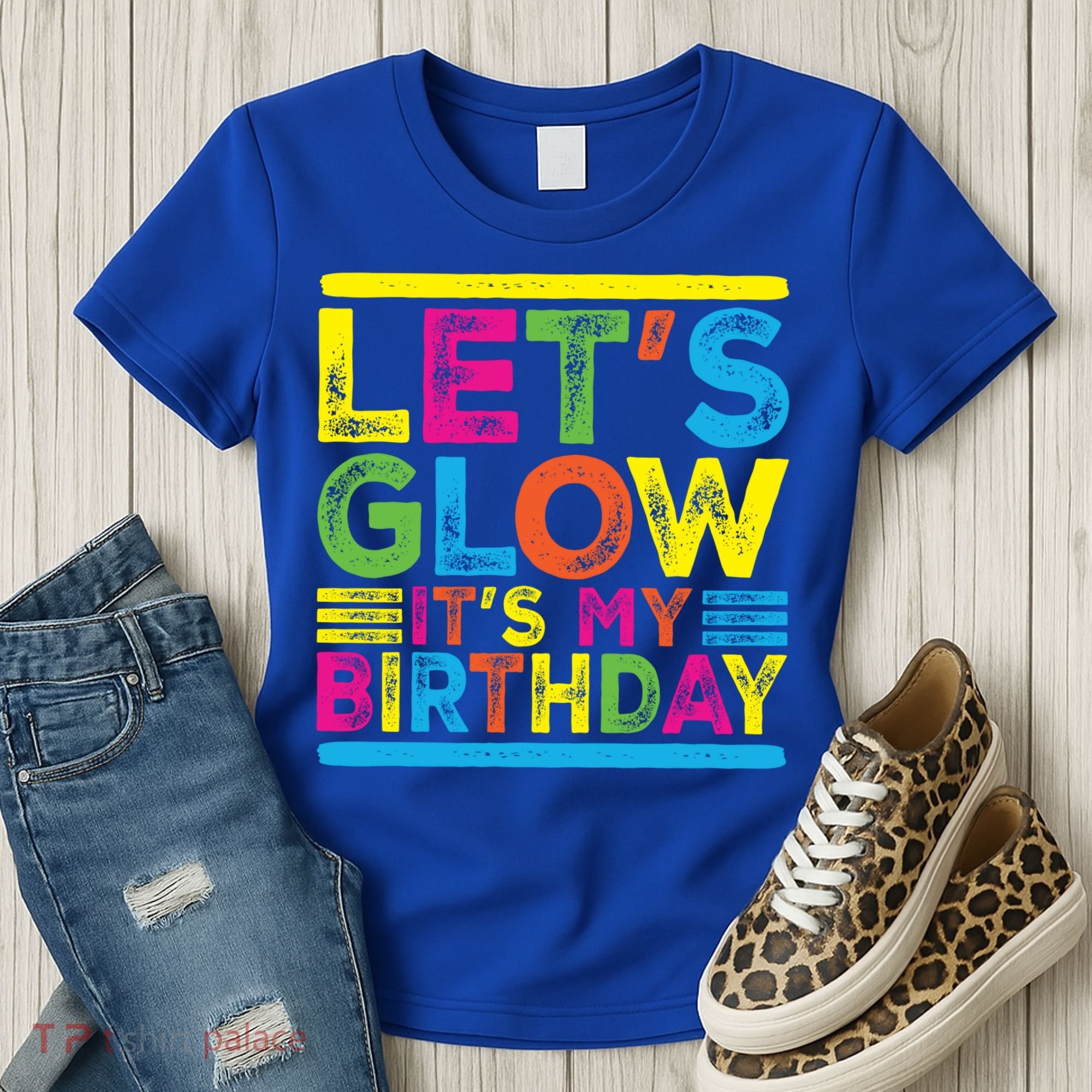 Glow Party Squad Let's Glow Party Birthday Night Matching Gift Women's T-Shirt