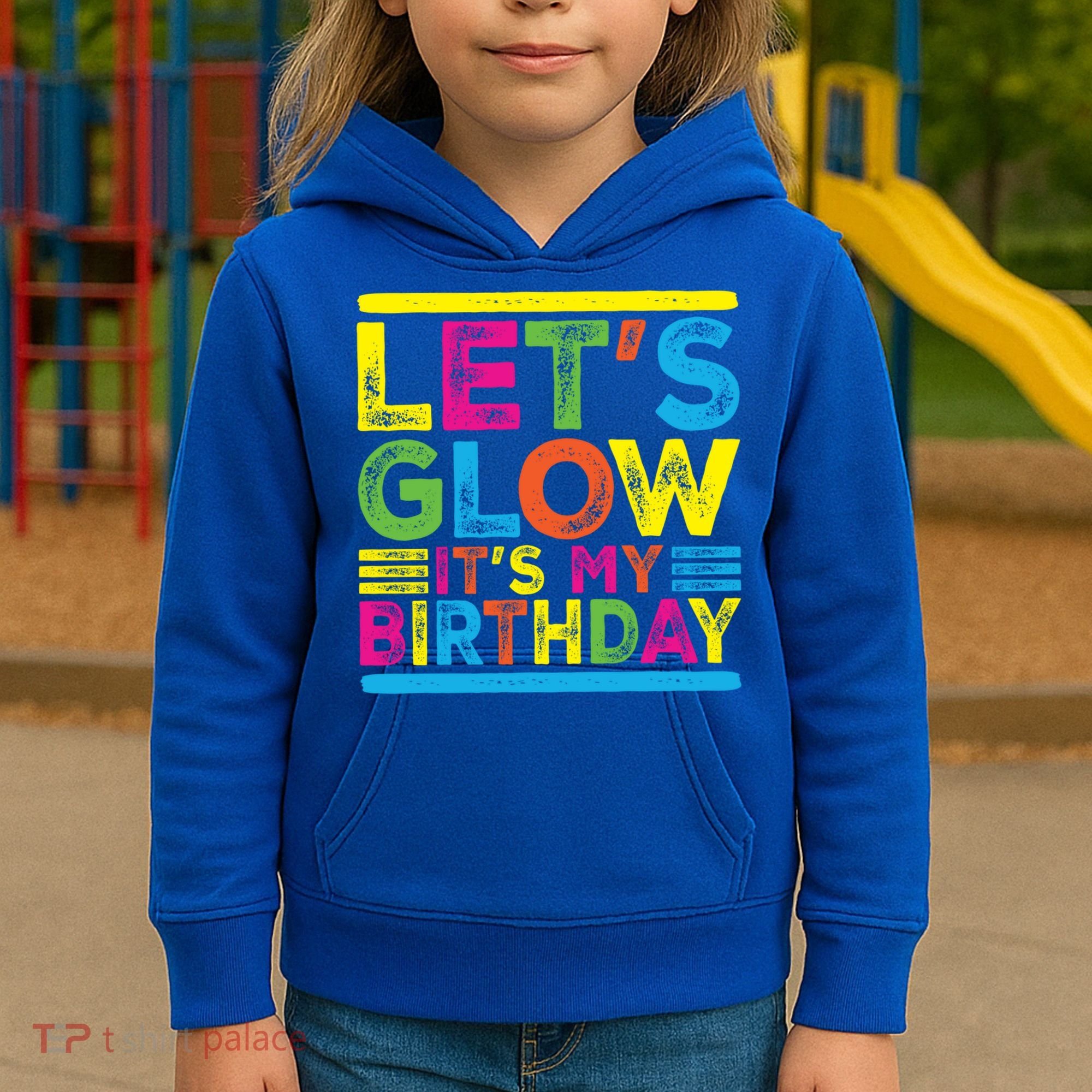 Glow Party Squad Let's Glow Party Birthday Night Matching Gift Kids Hoodie