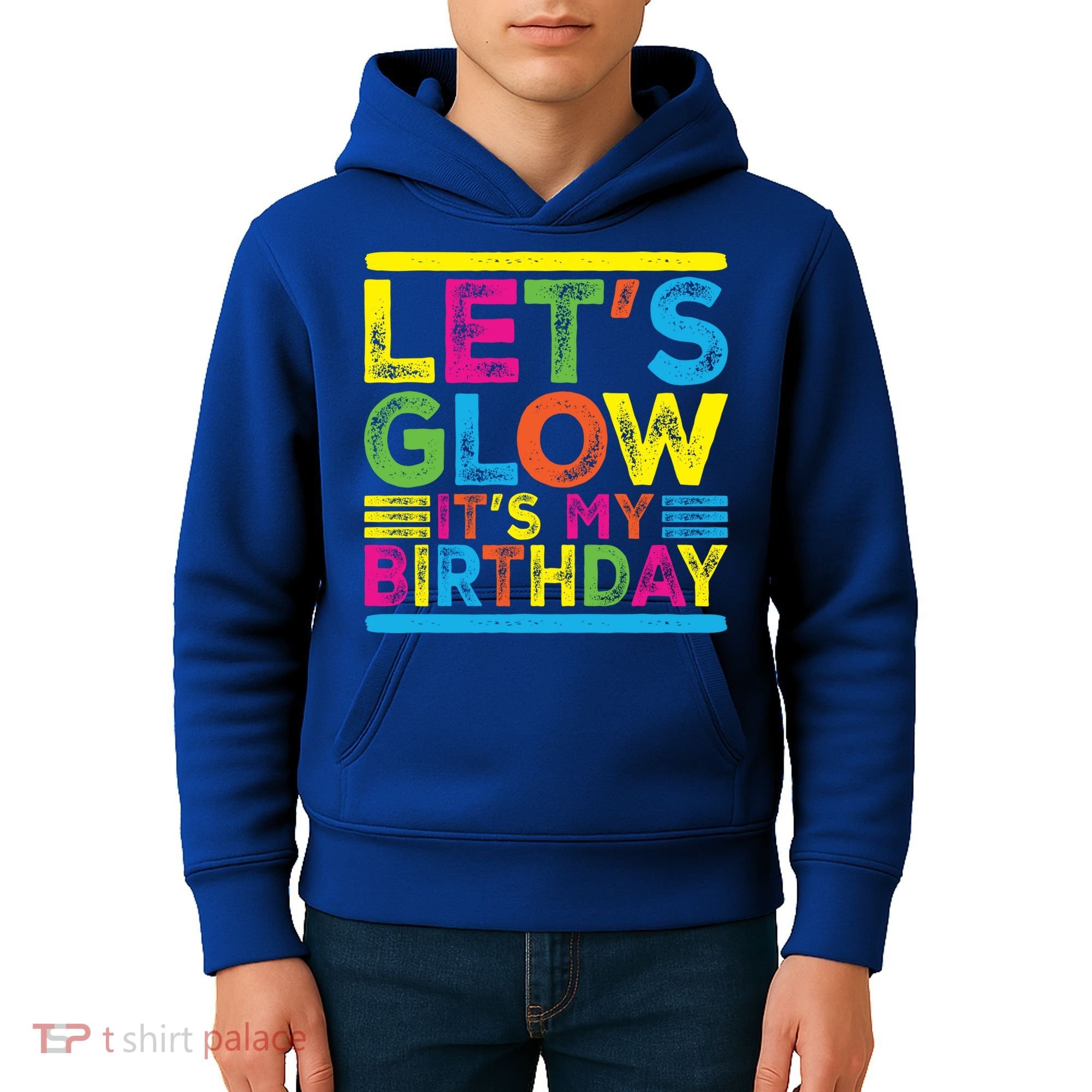 Glow Party Squad Let's Glow Party Birthday Night Matching Gift Kids Hoodie