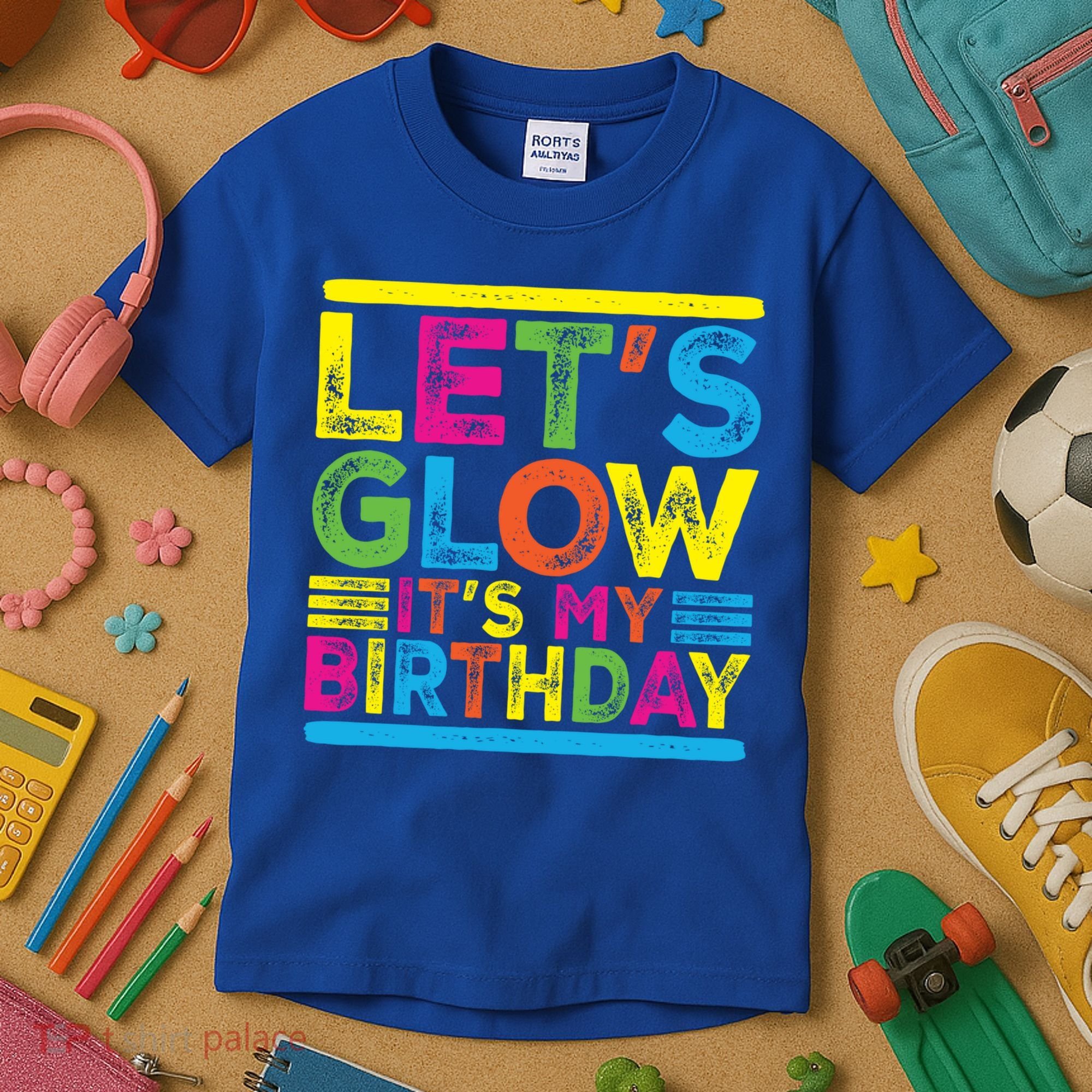 Glow Party Squad Let's Glow Party Birthday Night Matching Gift Kids T-Shirt