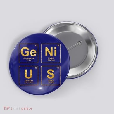 Genius Periodic Table Of Elets Science Nerds Great Gift Button