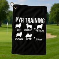 Great Pyrenees Training Pyr Dog Tricks Golf Towel thumb 1