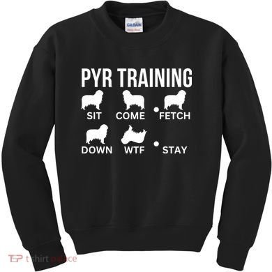 Great Pyrenees Training Pyr Dog Tricks Kids Sweatshirt