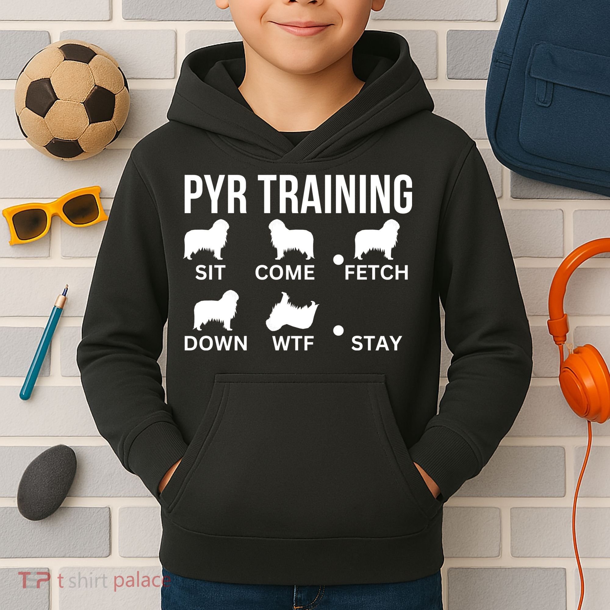 Great Pyrenees Training Pyr Dog Tricks Kids Hoodie