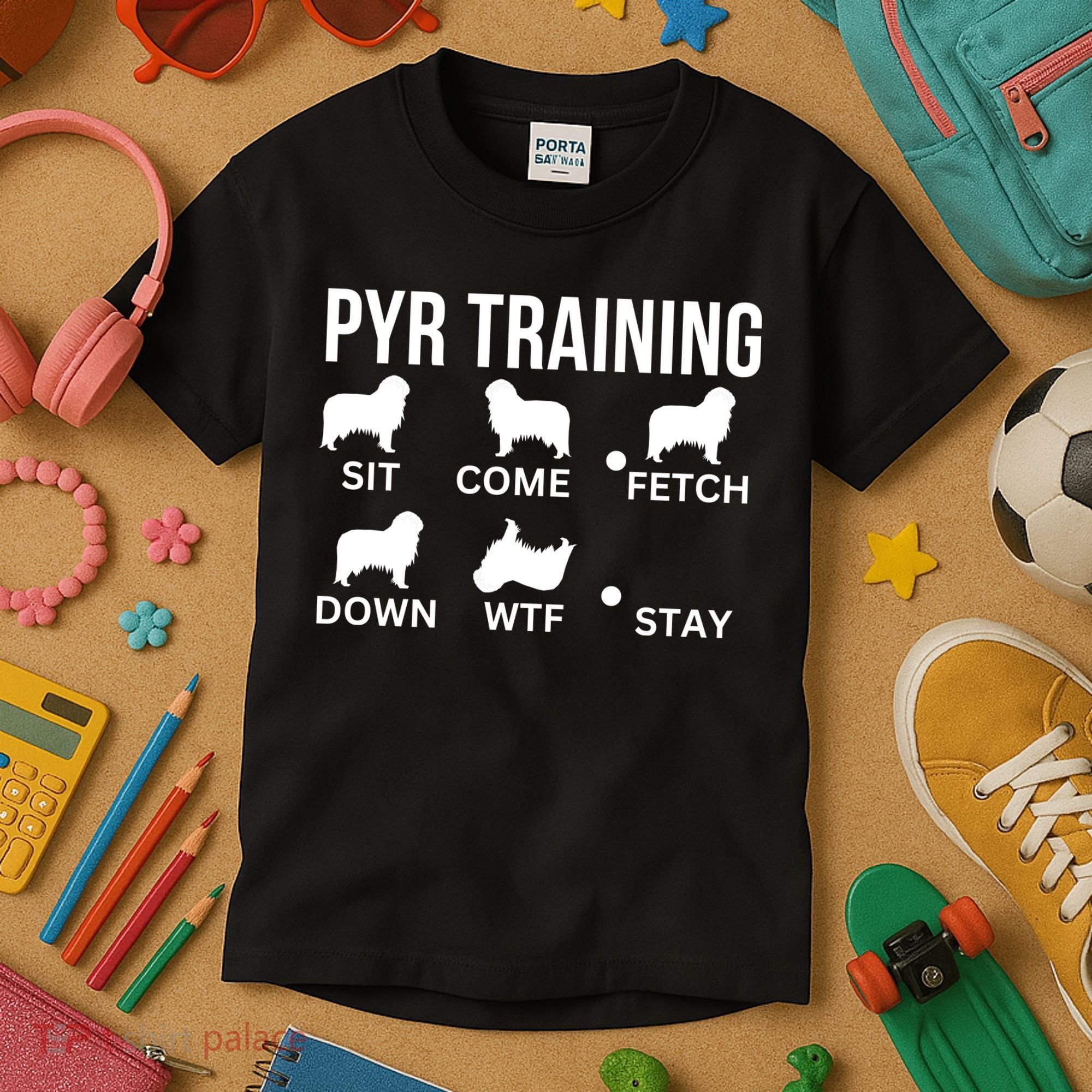 Great Pyrenees Training Pyr Dog Tricks Kids T-Shirt