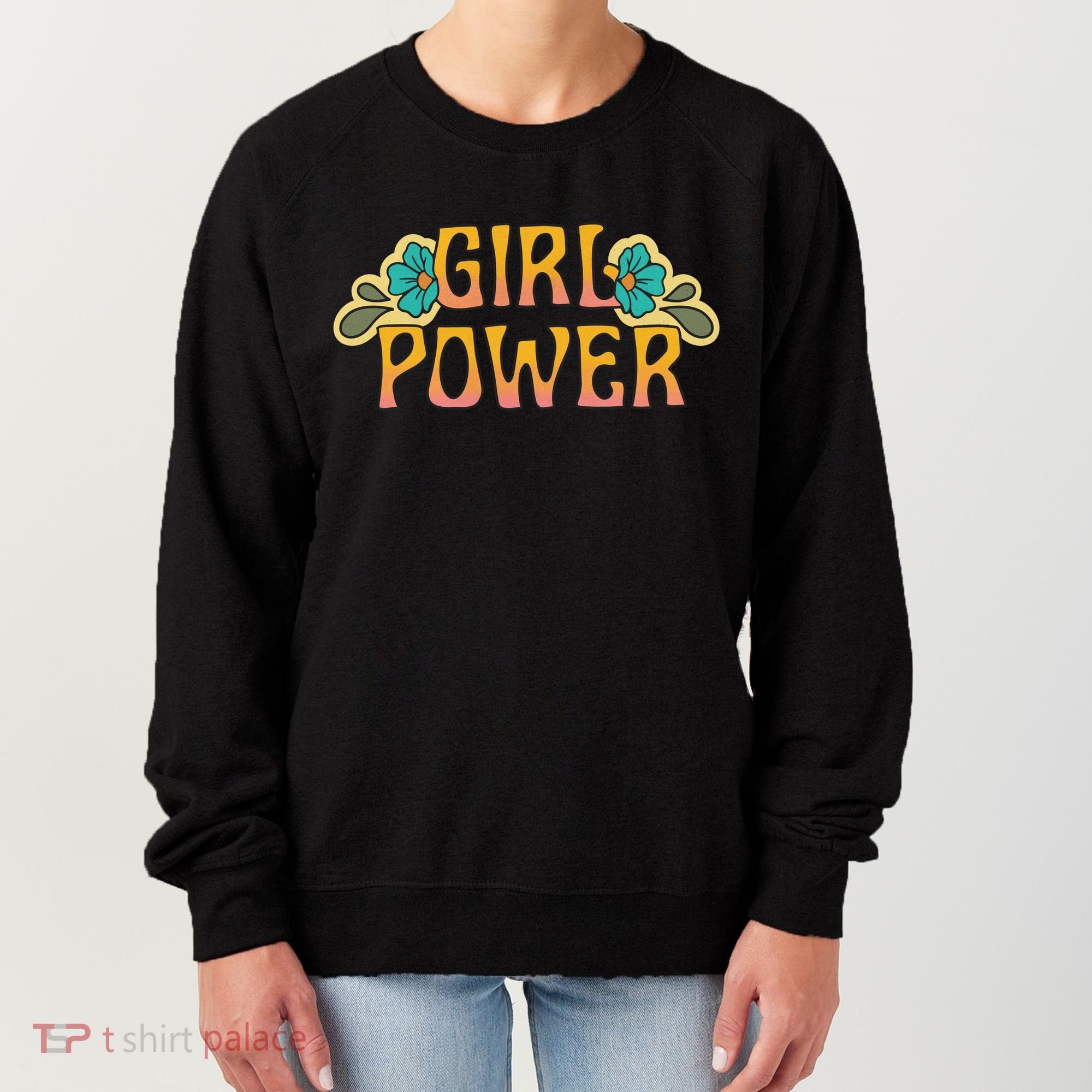 Girl Power Tropical Retro Feminist Women's Sweatshirt
