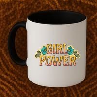 Girl Power Tropical Retro Feminist Coffee Mug thumb 2