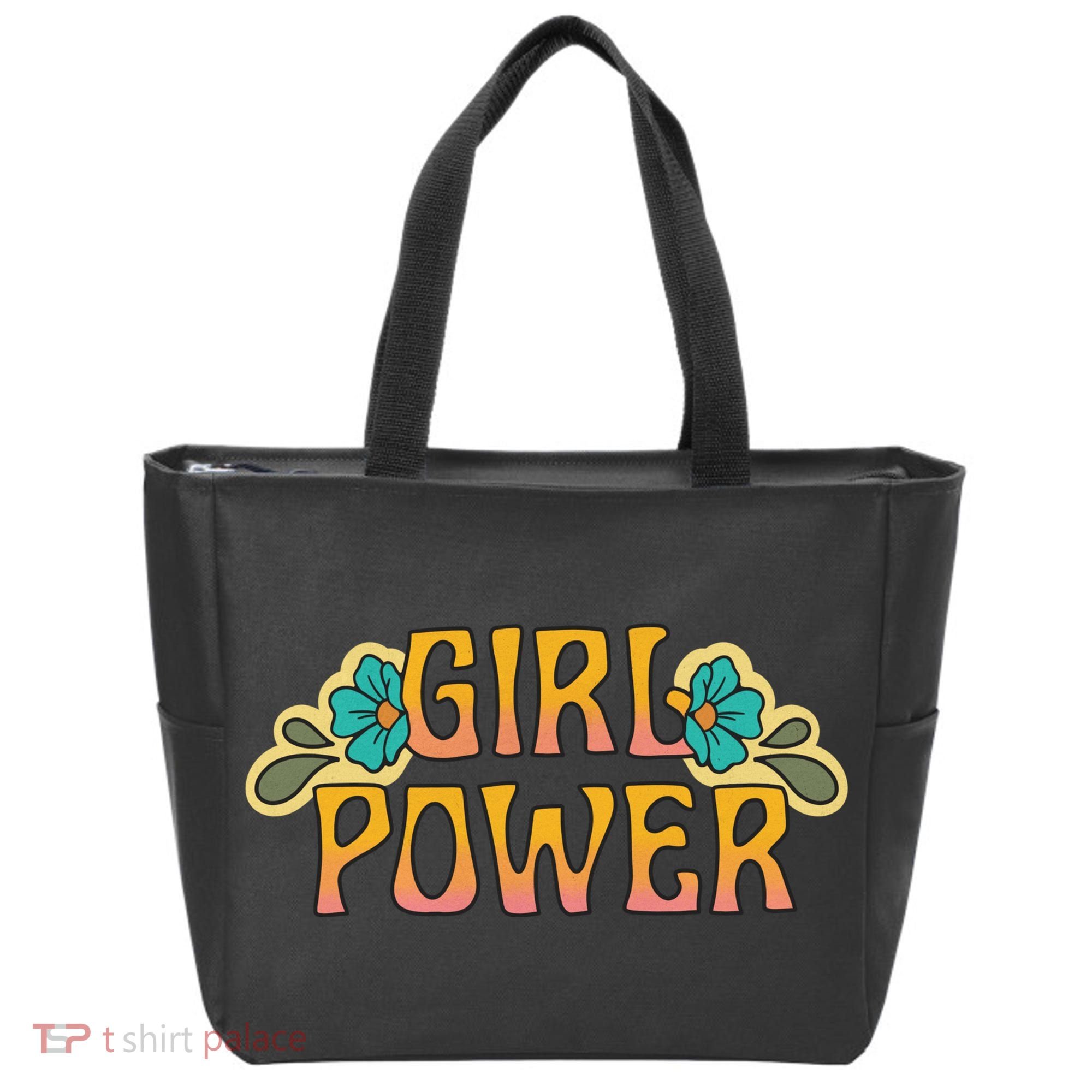 Girl Power Tropical Retro Feminist Tote Bag