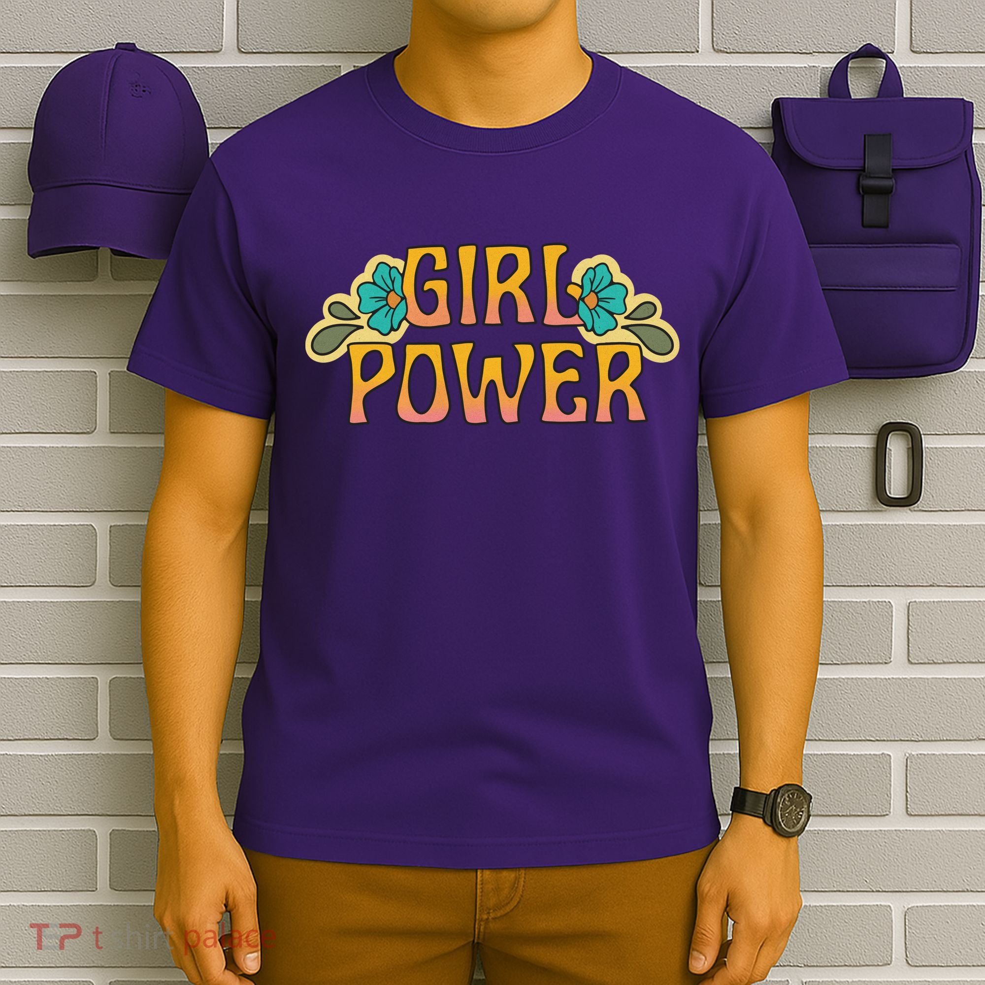 Girl Power Tropical Retro Feminist T-Shirt