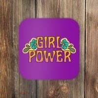 Girl Power Tropical Retro Feminist Coaster thumb 0
