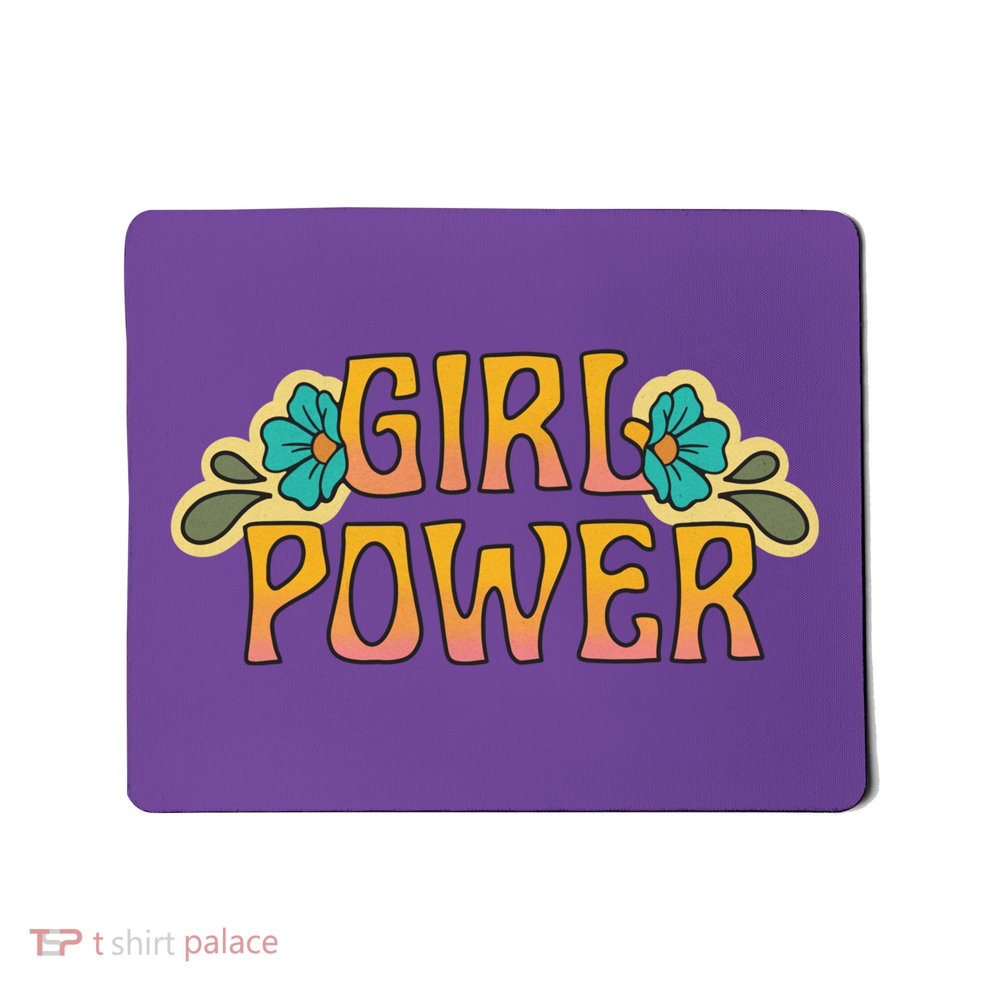 Girl Power Tropical Retro Feminist Mousepad