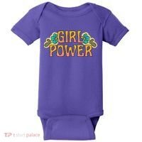 Girl Power Tropical Retro Feminist Baby Bodysuit thumb 0