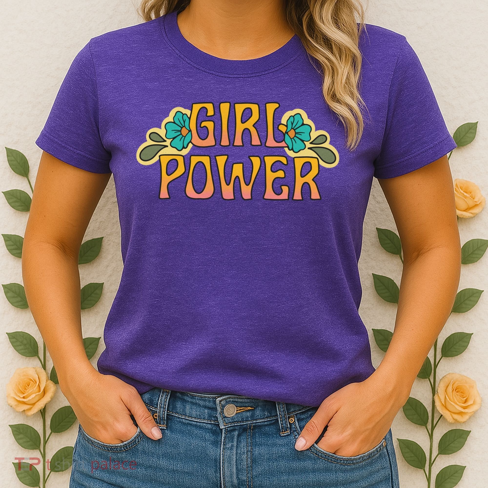 Girl Power Tropical Retro Feminist Women's T-Shirt