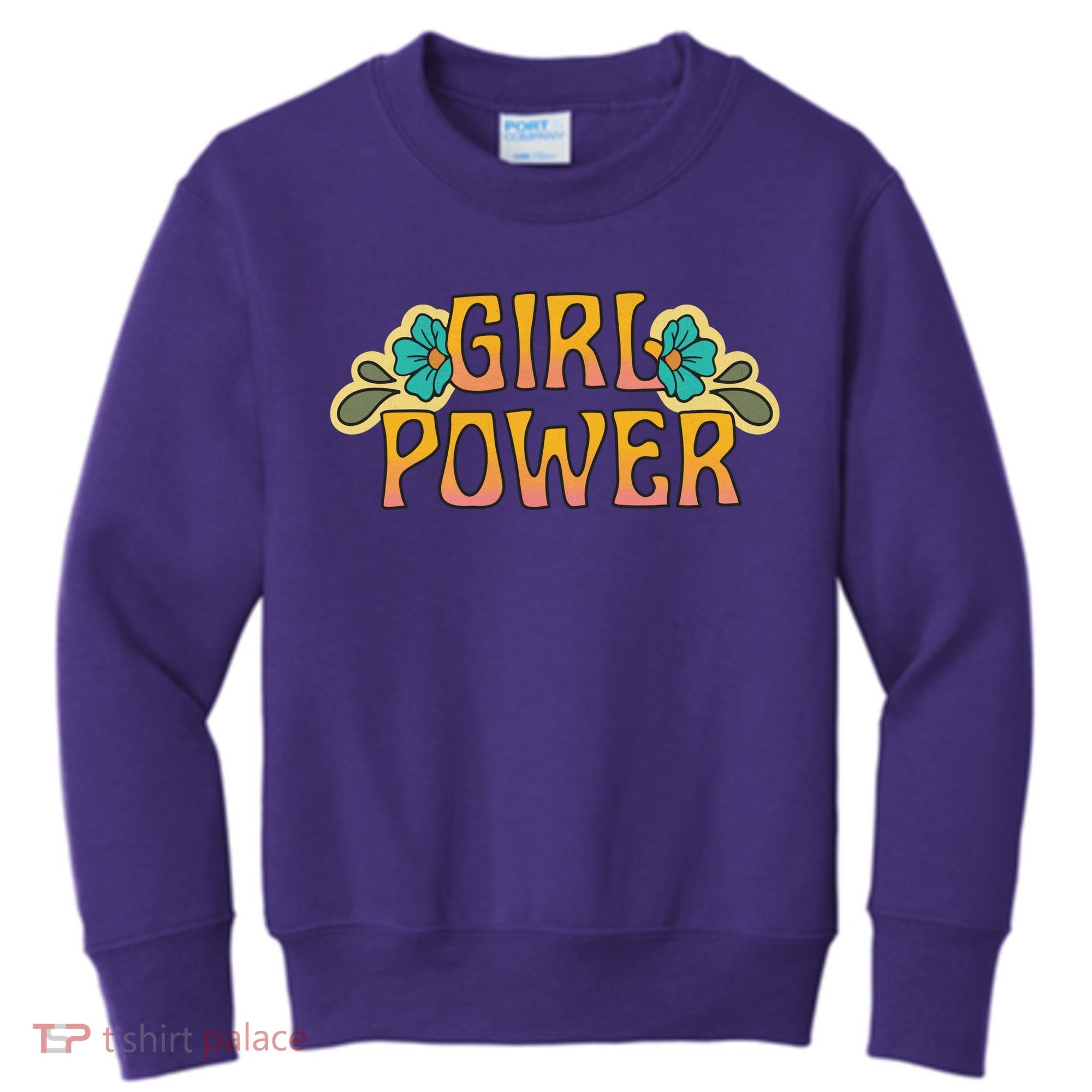 Girl Power Tropical Retro Feminist Kids Sweatshirt