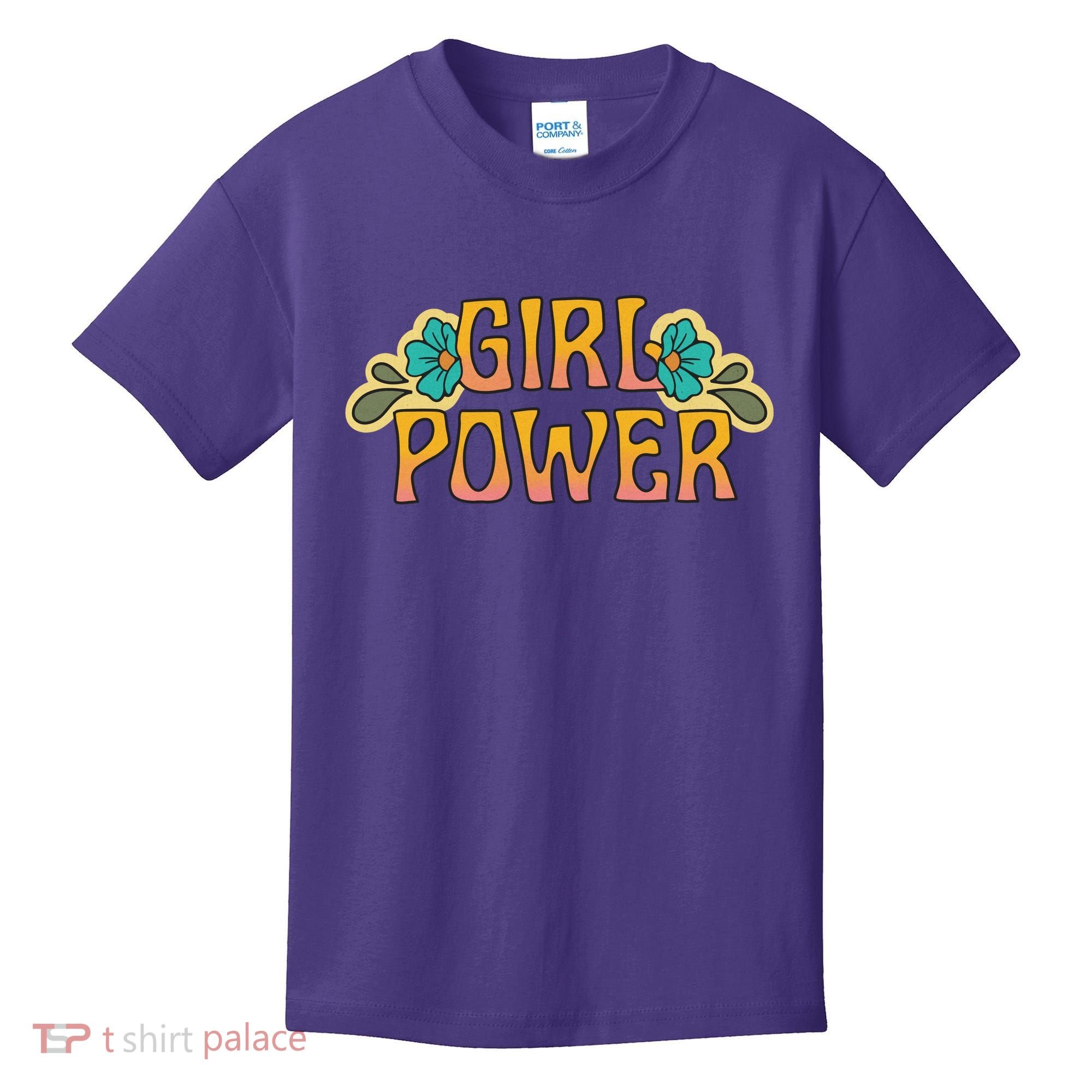 Girl Power Tropical Retro Feminist Kids T-Shirt