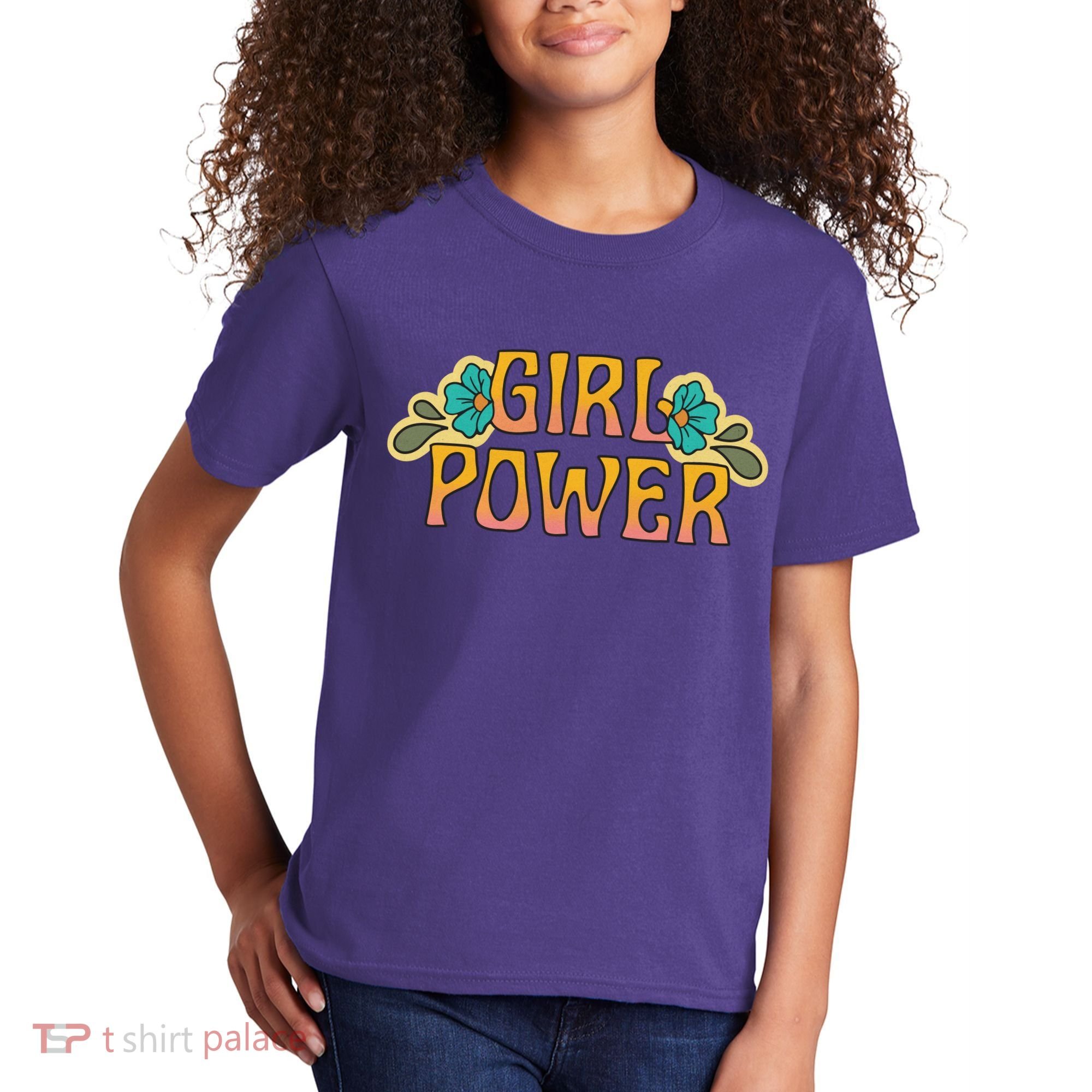 Girl Power Tropical Retro Feminist Kids T-Shirt
