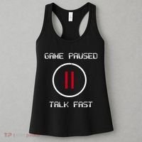 Game Paused Talk Fast Funny Women's Tank Top thumb 3