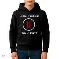 Game Paused Talk Fast Funny Kids Hoodie thumb 4