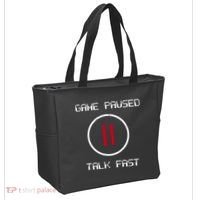 Game Paused Talk Fast Funny Tote Bag thumb 2