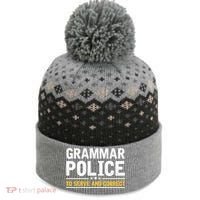 Grammar Police To Serve And Correct Funny Costume Idea Gift The Baniff Cuffed Pom Beanie thumb 0