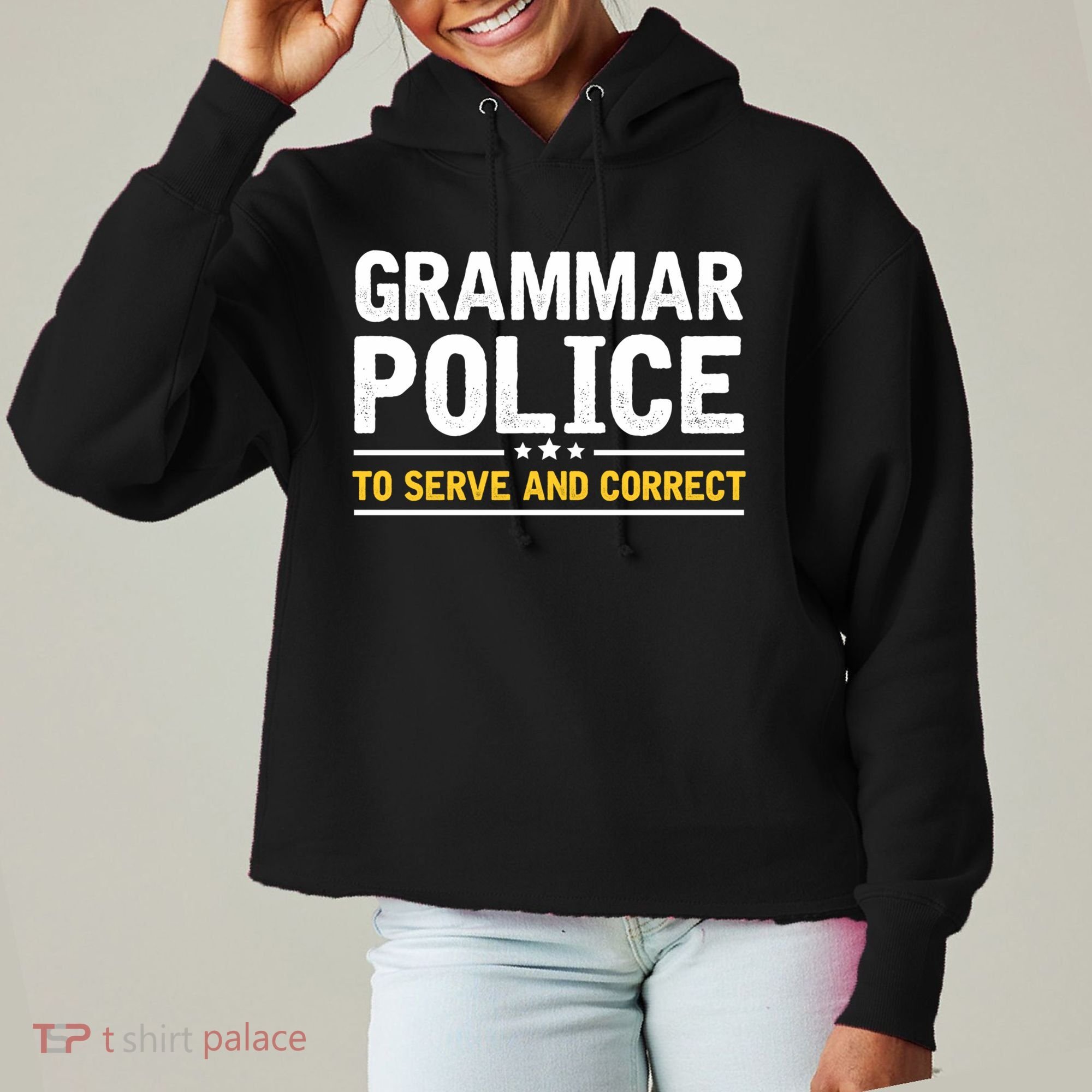 Grammar Police To Serve And Correct Funny Costume Idea Gift Ladies Heavyweight Boxy Pullover Hoodie
