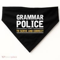 Grammar Police To Serve And Correct Funny Costume Idea Gift USA-Made Doggie Bandana thumb 0
