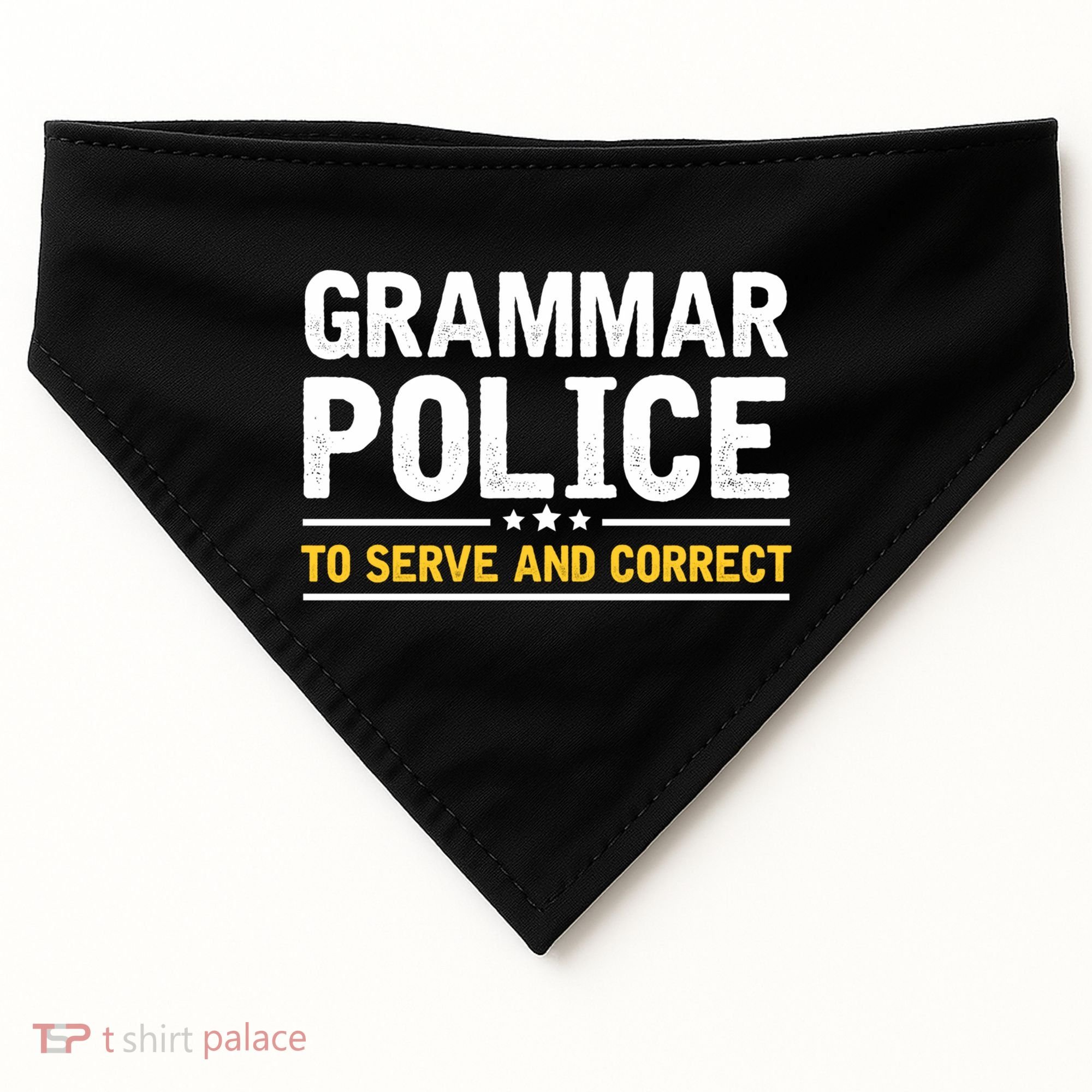 Grammar Police To Serve And Correct Funny Costume Idea Gift USA-Made Doggie Bandana