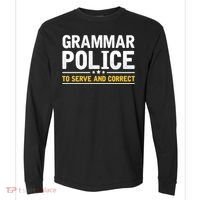 Grammar Police To Serve And Correct Funny Costume Idea Gift Comfort Colors Heavyweight Long Sleeve T-Shirt thumb 0