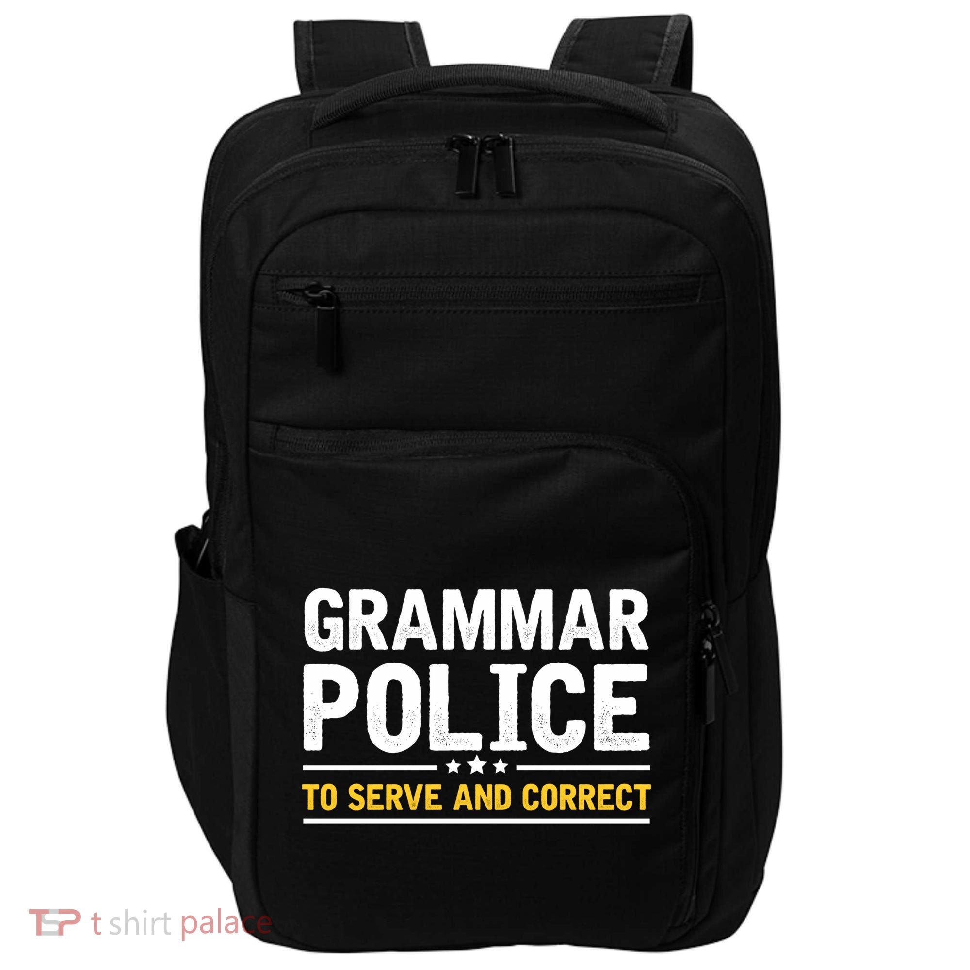Grammar Police To Serve And Correct Funny Costume Idea Gift Impact Tech Backpack