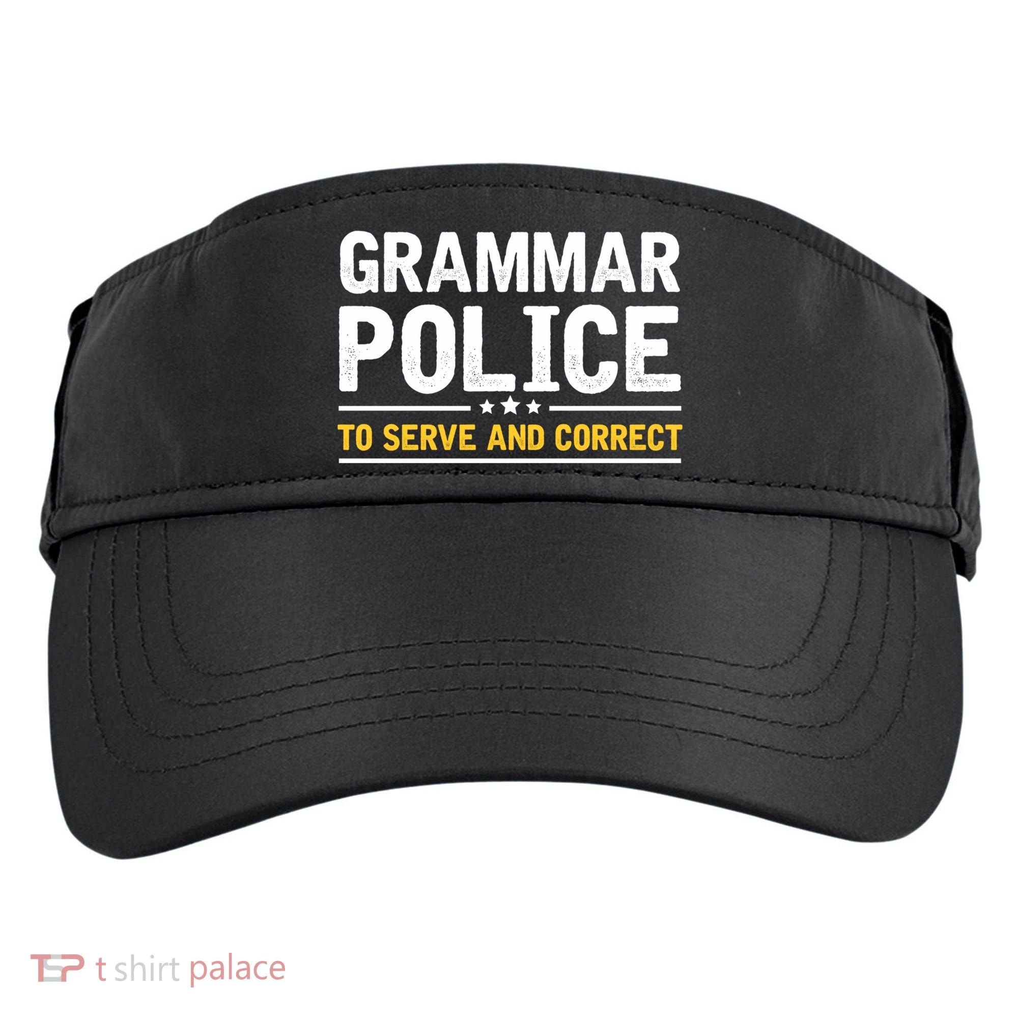 Grammar Police To Serve And Correct Funny Costume Idea Gift Adult Drive Performance Visor