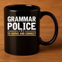 Grammar Police To Serve And Correct Funny Costume Idea Gift 11oz C Handle Ceramic Mug thumb 3
